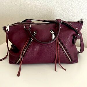 Rebecca Minkoff/Fringe Trim Leather Handle Bag